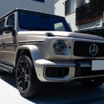 コーティングや電動サイドステップ、イージークローザー、プロテクションフィルムを施工したMercedes-AMG G63 トラバーチンベージュ(W465)