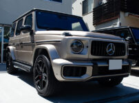 コーティングや電動サイドステップ、イージークローザー、プロテクションフィルムを施工したMercedes-AMG G63 トラバーチンベージュ(W465)