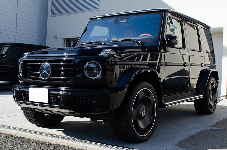 ディッシュホイールに履き替えてコーティングを行ったMercedes-Benz G450d オブシディアンブラック