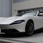 幌やレザーにコーティングを施工したFerrari ローマスパイダー ビアンコイタリア オパコ