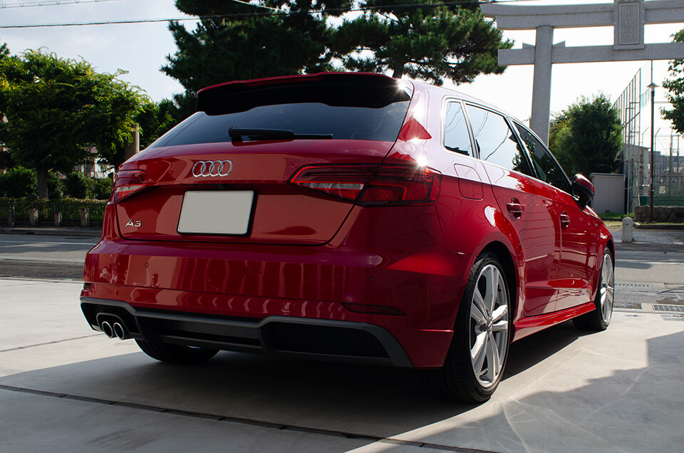 CLIMAX H9 ガラスコーティングを施工したAudi A3のリア