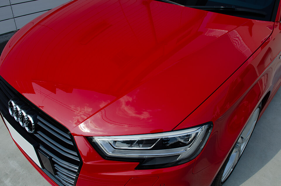 CLIMAX H9 ガラスコーティングを施工したAudi A3のボンネット